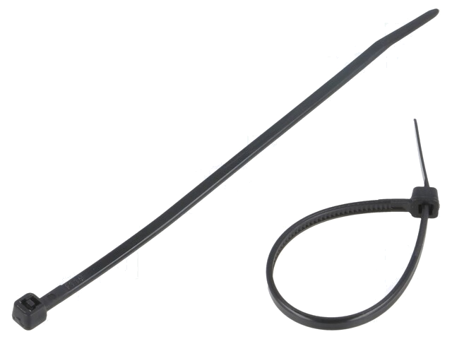 Kabelbinder; L: 100mm; W: 2,5mm; polyamide; 80N; zwart; Ømax: 21mm Kabelbinder; L: 100mm; W: 2,5mm; polyamide; 80N; zwart; Ømax: 21mm